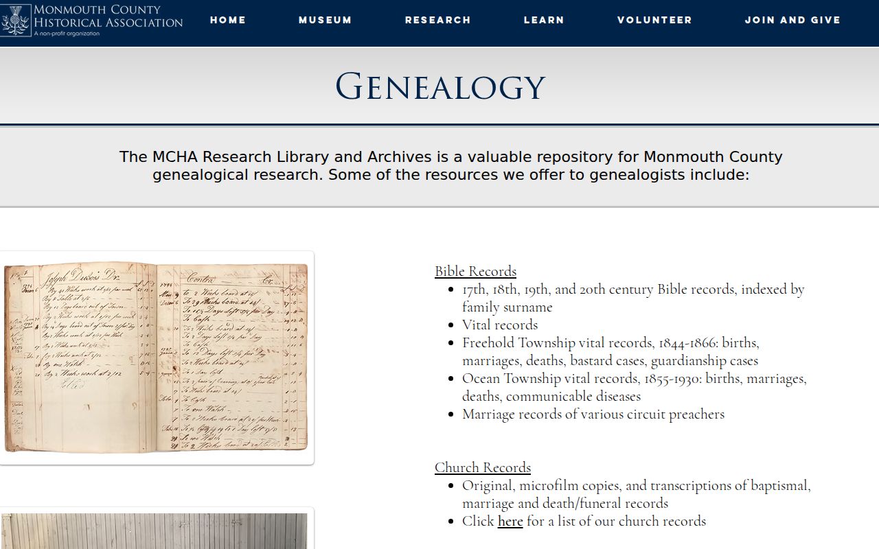 Middletown city directory genealogy resources at Monmouth County Historical Association