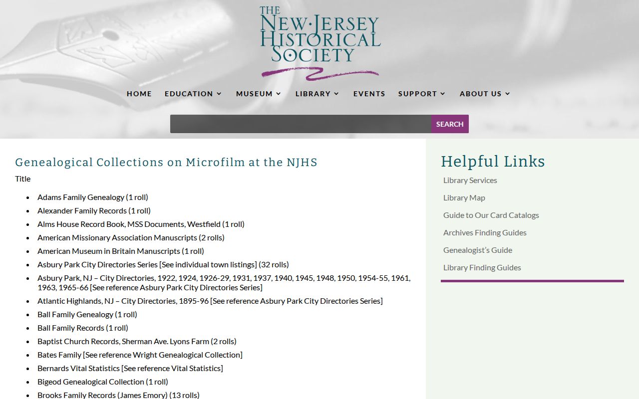 Middletown city directory microfilm guide for Monmouth collections